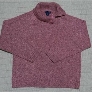Karen Scott Pink Split Crowl Neck Cozy Sweater Long Sleeve  XL LADIES EUC